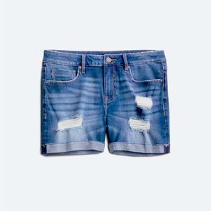 Vigoss Marley Mid Rise Cuff Distressed Shorts